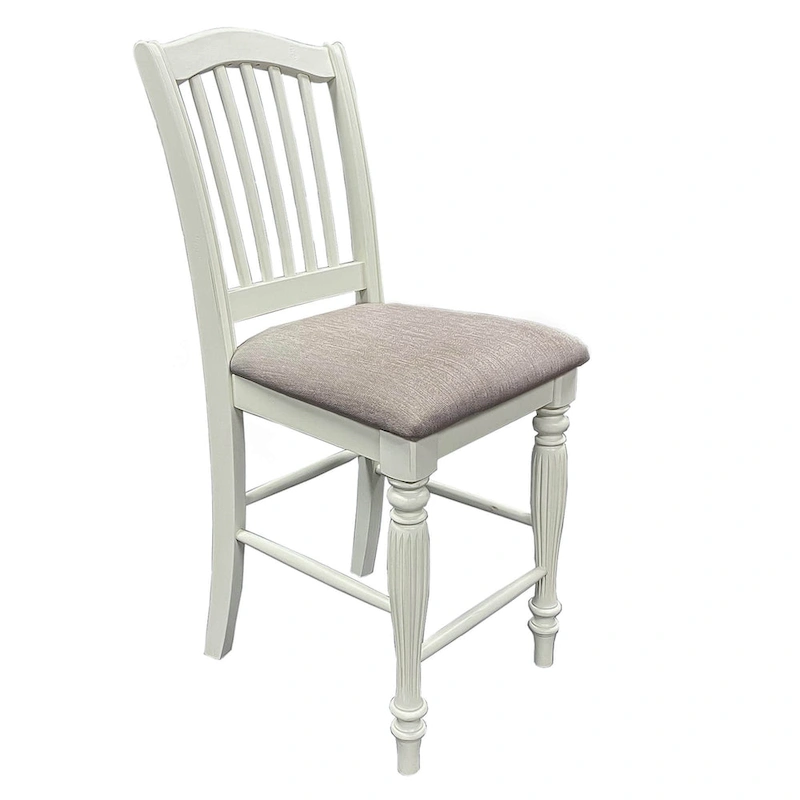 Cumberland Creek Nutmeg White Slat Back Counter Chair (Set of 2)