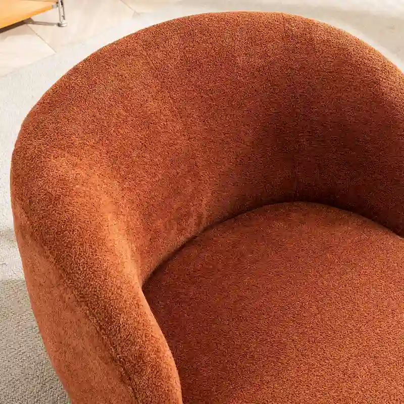 Single Fabric Modern Accent Chair 360 Degree Rotation Swivel Barrel Chairs
