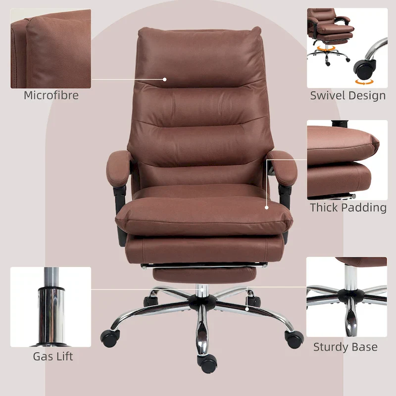 Vinsetto Microfibre Vibration Heated Reclining Massage Office Chair