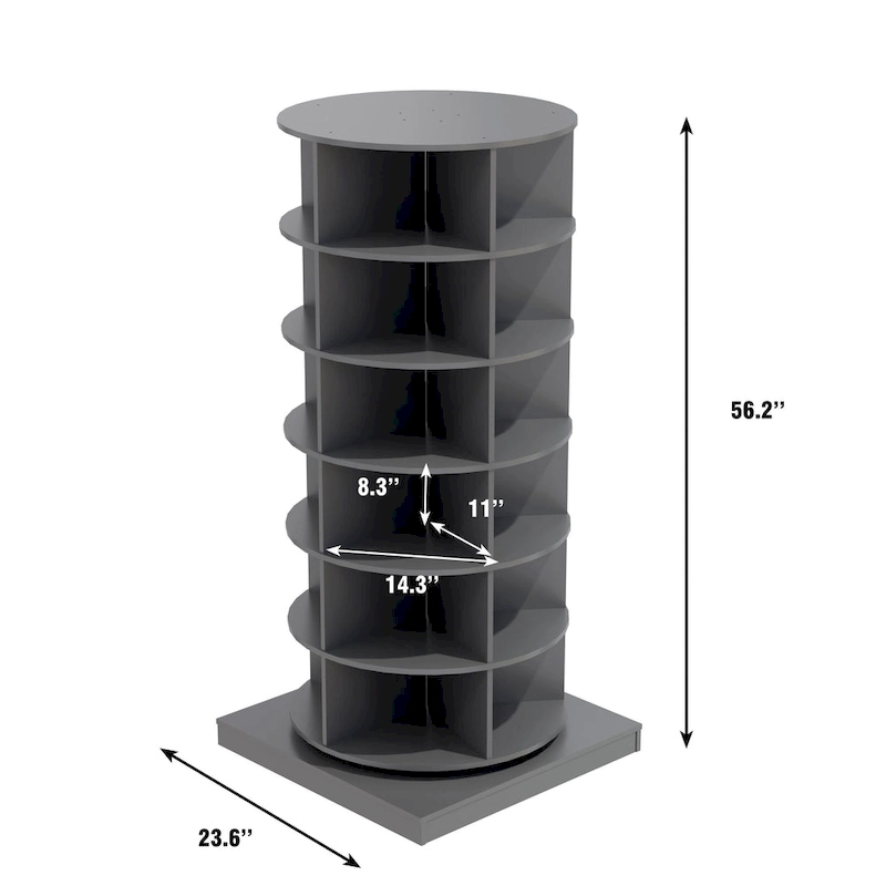 360Rotating Shoe Cabinet 6 layers Holds Up to 24 Paris of Shoes