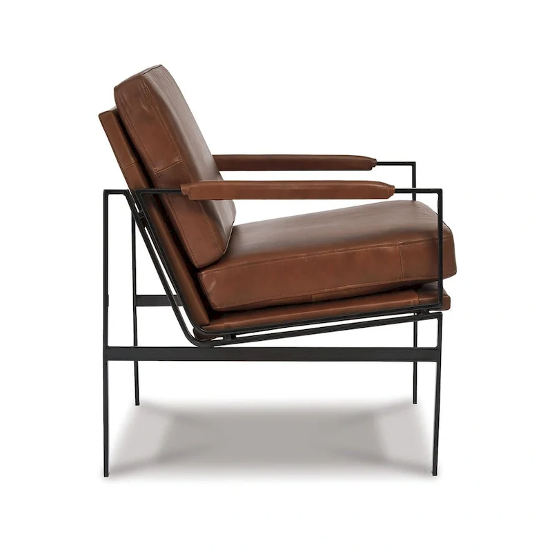 Signature Design by Ashley Puckman Mid Century Modern Leather Accent Chair - 29 W x 31.5 D x 34.25 H
