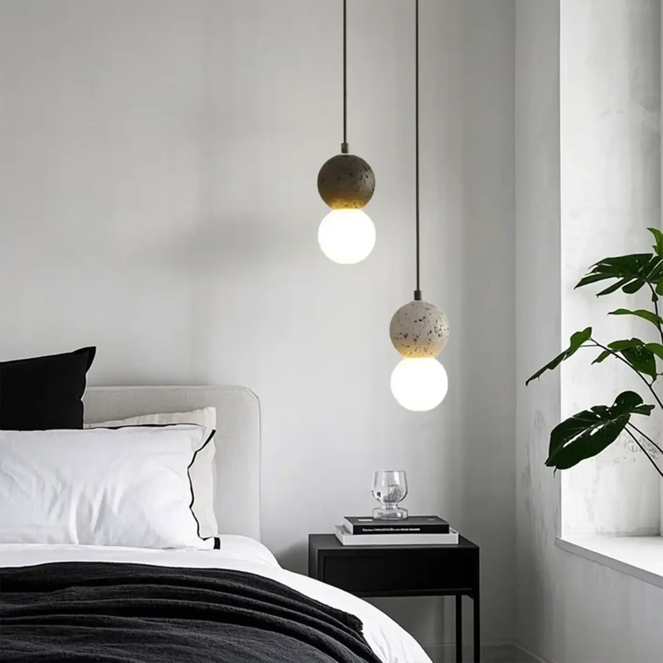 Contemporary Home Decor Beaded Milky Glass Pendant Light