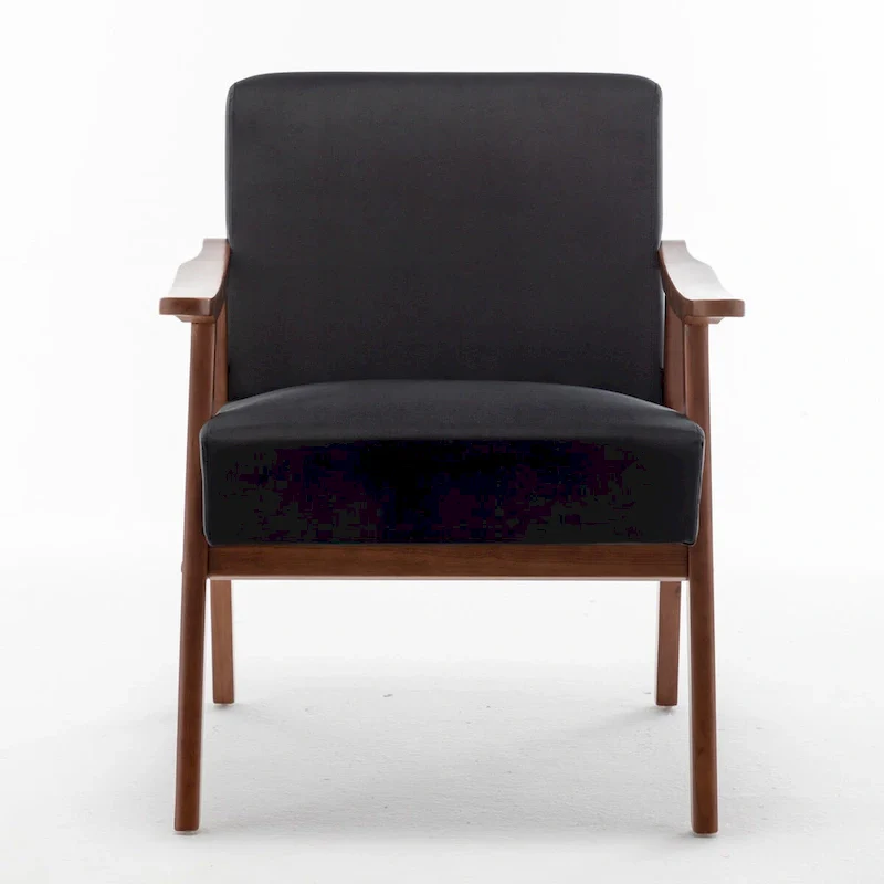 Mid-Century Modern Chair with Solid Wood Frame