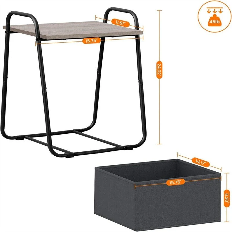 Side Table Set of 2 - 16.93D x 14.57W x 24.02H