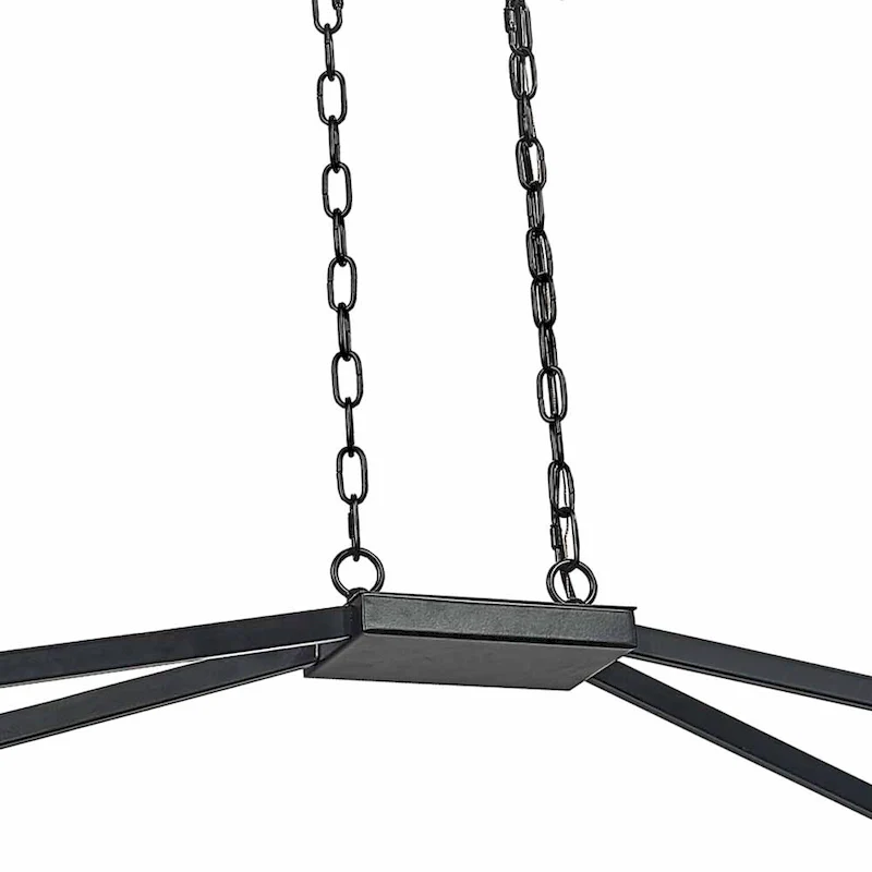 42  Black 8 Light Linear Island Pendant