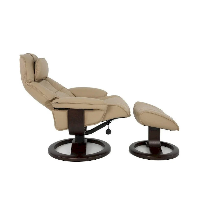 Admiral R Leather Recliner and Ottoman