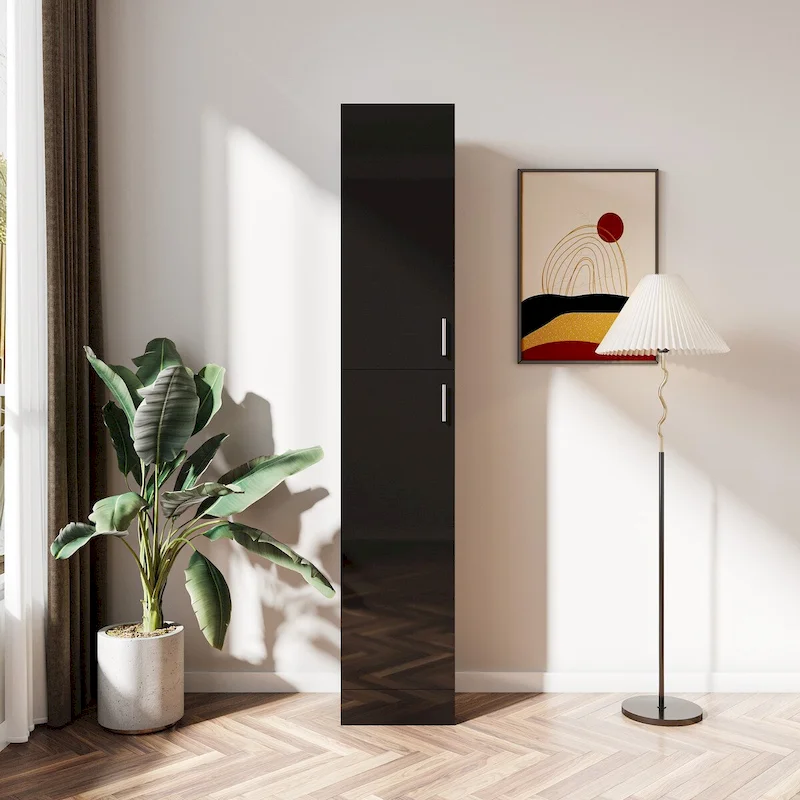 Black 2-Door Storage Cabinet - 74.8