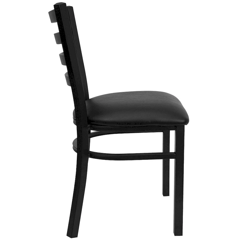 2 Pack Ladder Back Metal Restaurant Chair - 16.5