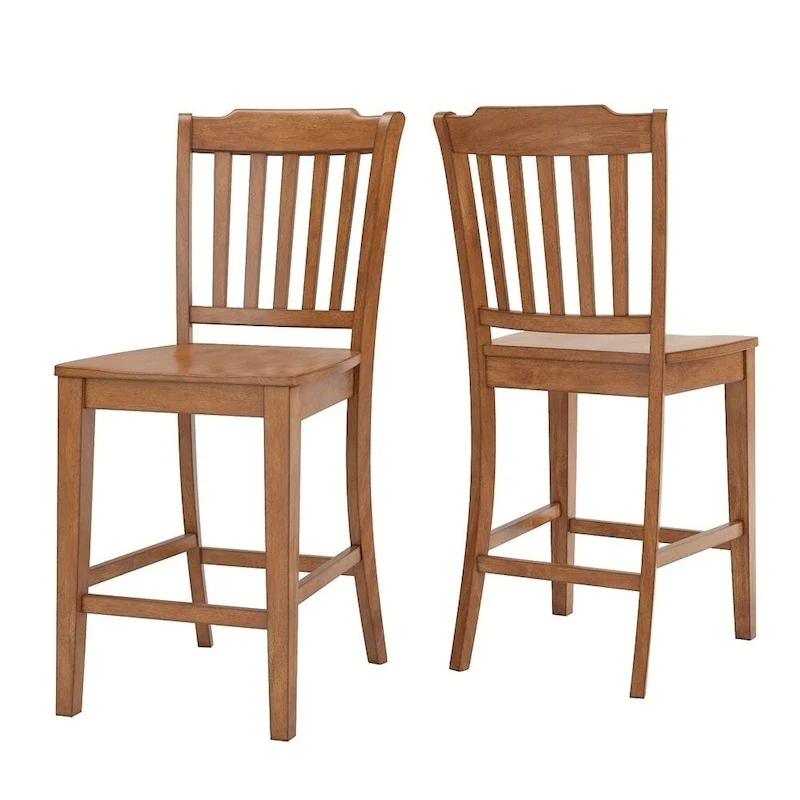 Eleanor Slat Back Wood Counter Chairs (Set of 2) by