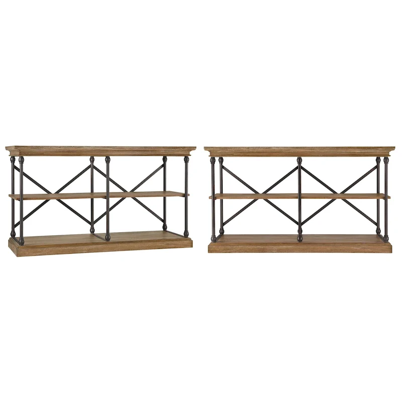 Dubrovnik Cornice Iron and Wood Entryway Console Table