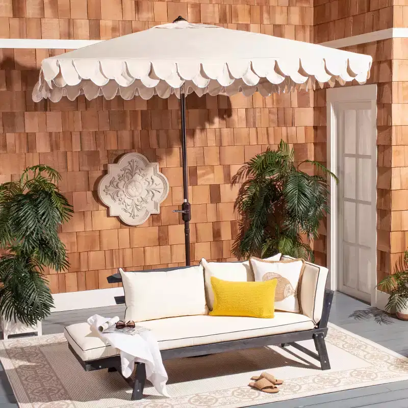 Elegant Valance 7.5 Ft Square Umbrella - PAT8406 - Safavieh