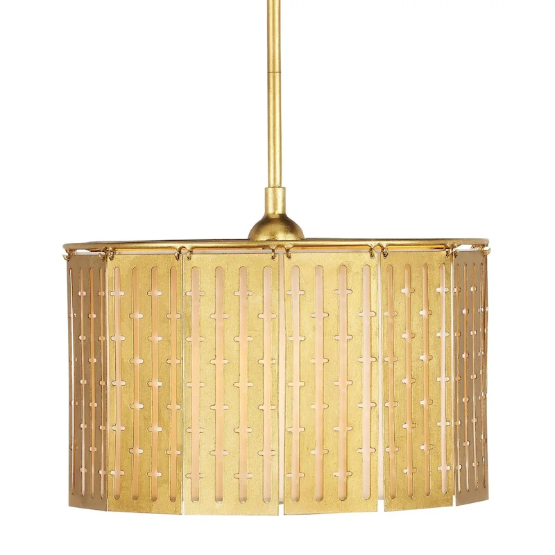 Currey & Company St. Albans 15  Gold 3-Light Pendant - 15.5 h x 15 dia.