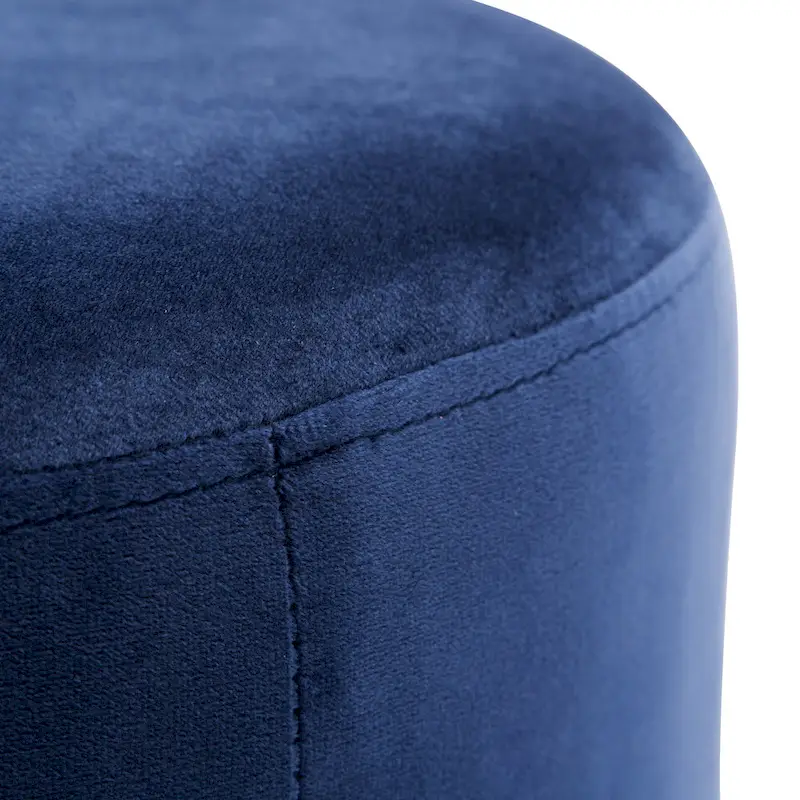 Small Round Velvet Ottoman Upholstered Foot Stool