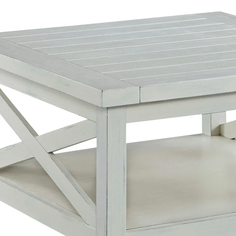Seaside Lodge Off-White Weathered Finish Coffee Table by Homestyles