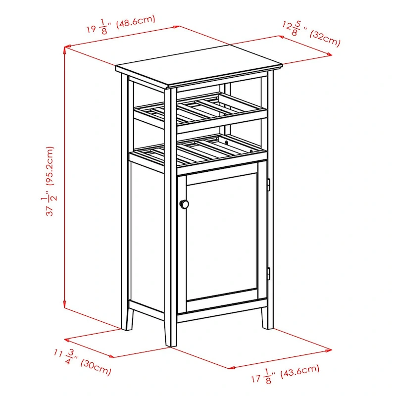 Alta Wine Cabinet, Espresso - 19.13 x 12.72 x 37.48 inches