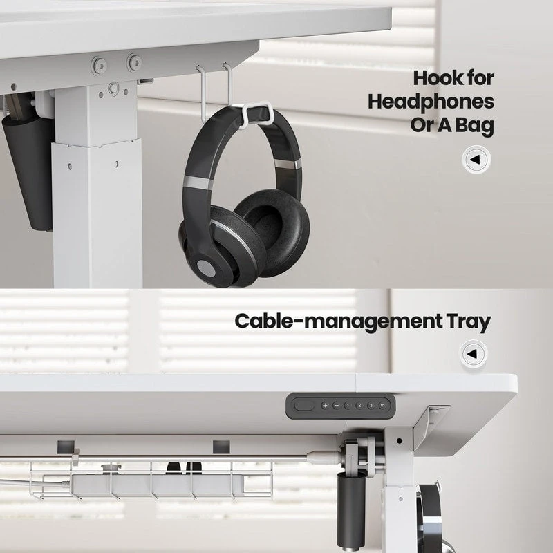 SIAGO 48 x 24 Inch Computer Desk Height Adjustable Electric Sit Stand Up Desk