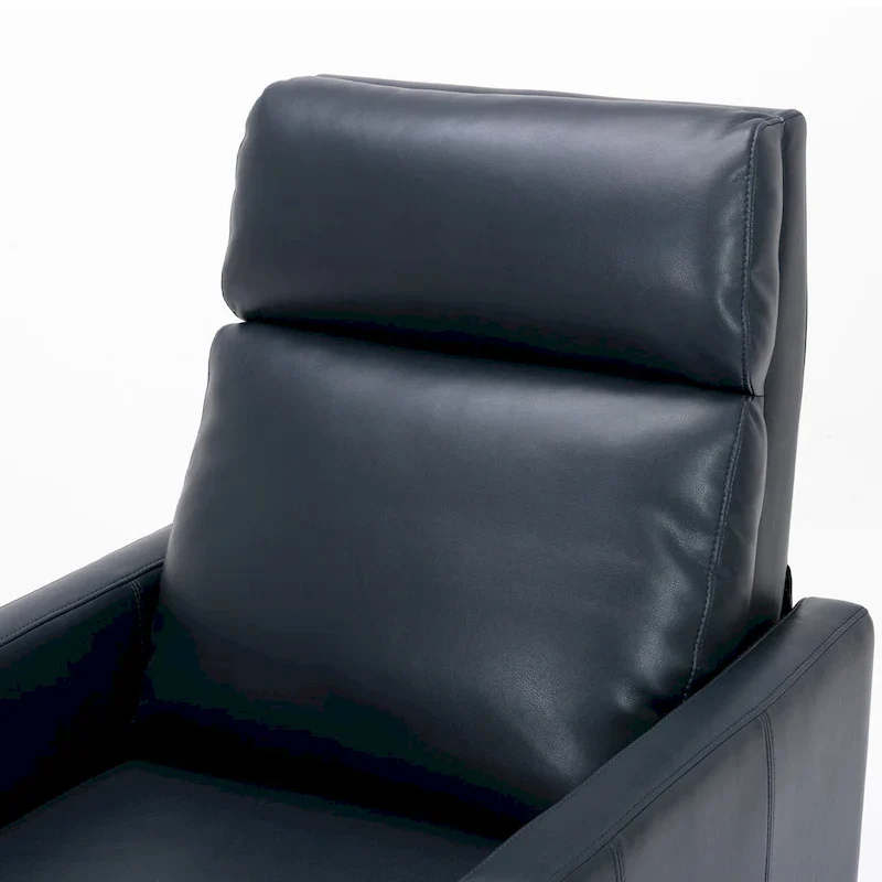 Faux Leather Push Back Recliner - Mid-Century Style - Single Seat