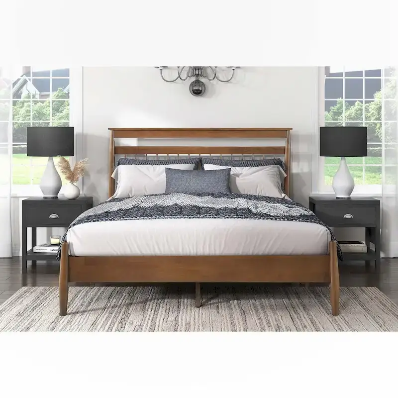 Transitional Design California King Platform Bed