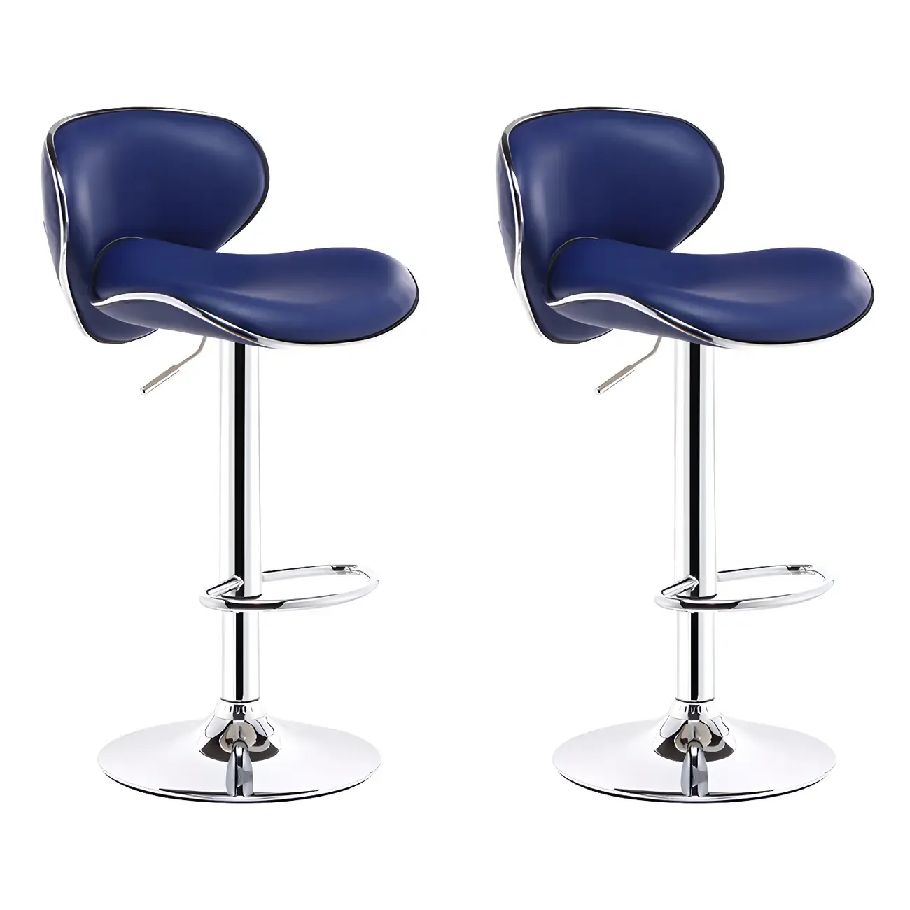 360° Swivel Faux Leather Bar Stools Adjustable Height Bucket Seat