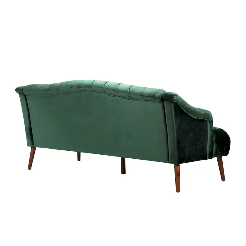 Modern 73.25 Button Tufted 3-Seater Sofa with Birch Legs