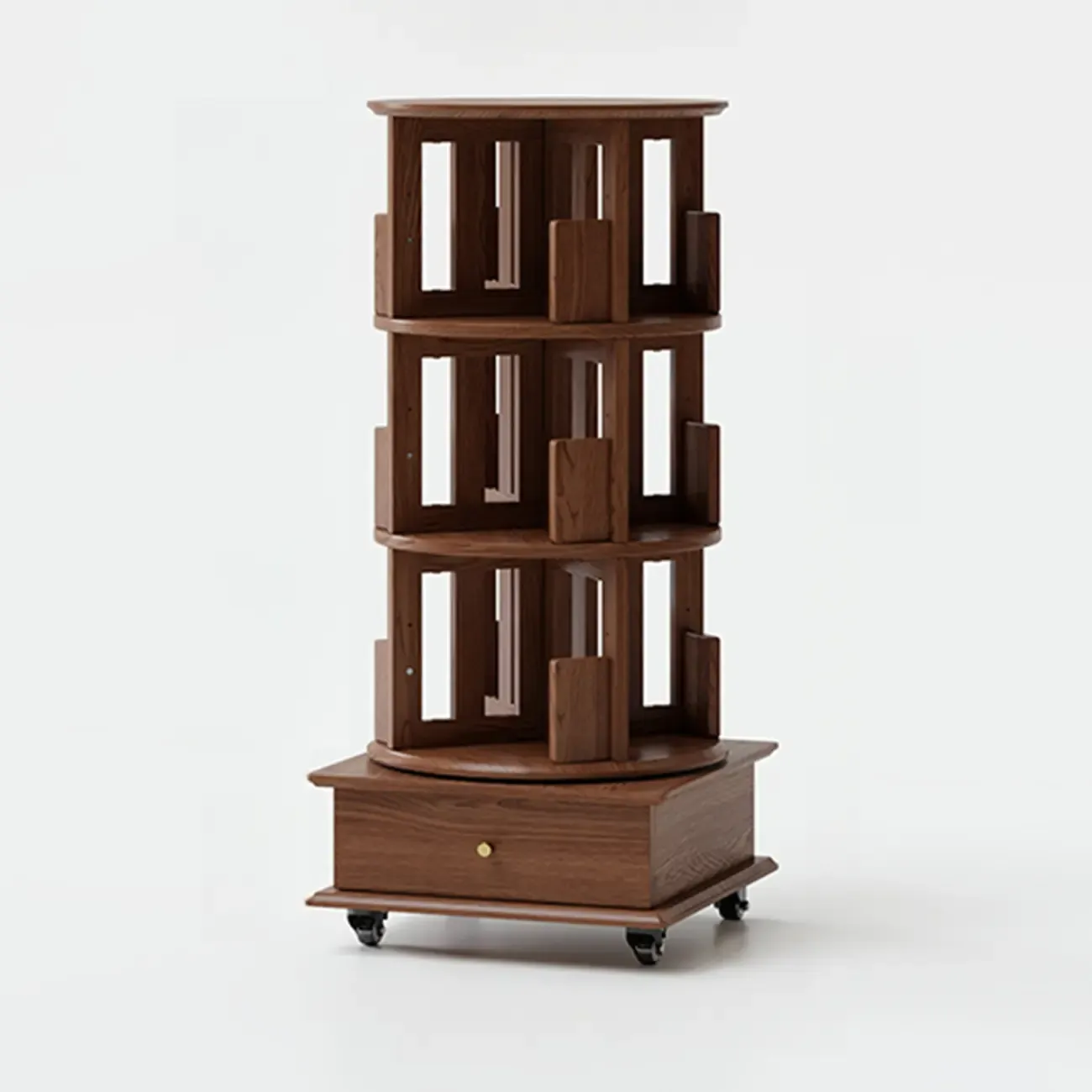 Wooden Vertical Narrow Rotating Bookcase