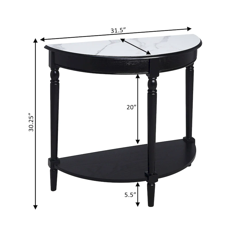 Convenience Concepts French Country Half-Round Entryway Table with Shelf