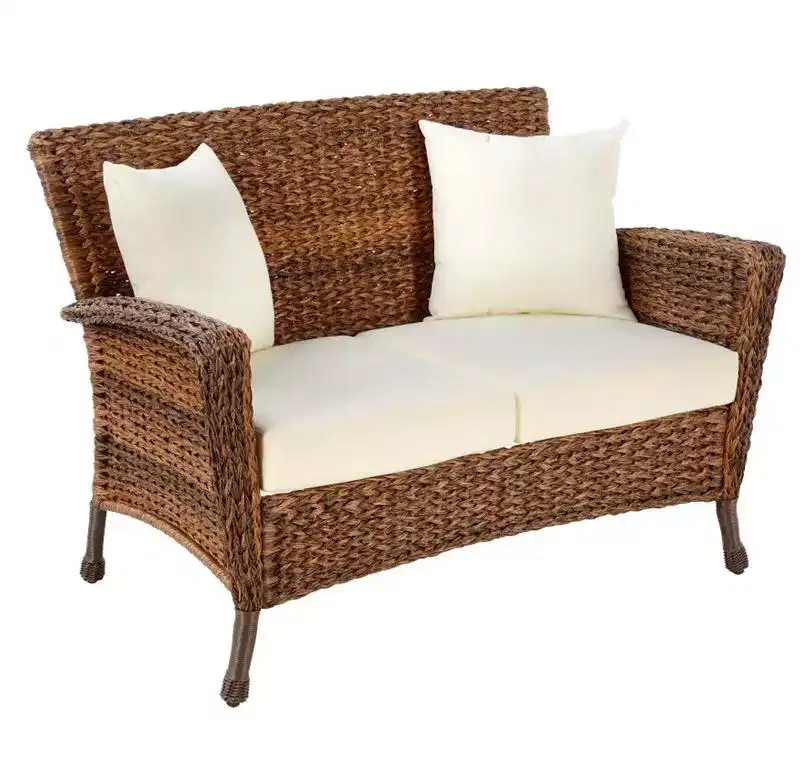 Jiallo Outdoor Faux Sea Grass Garden Patio Loveseat