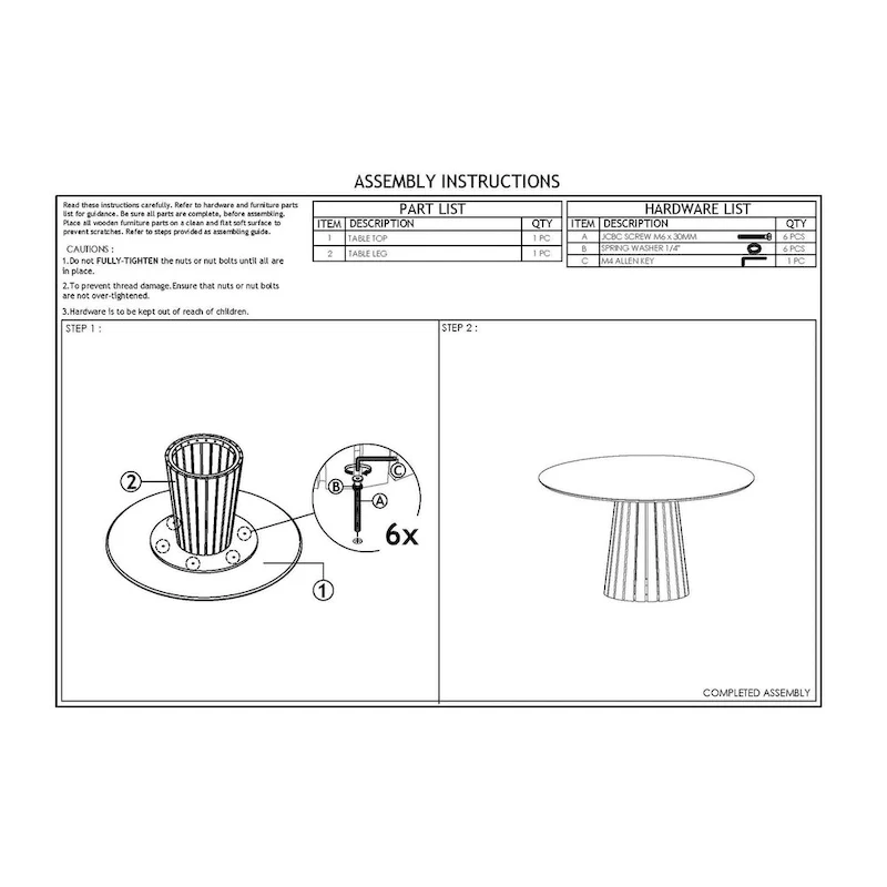 54-Inch Round Dining Table with Veneer Top and Pedestal Base