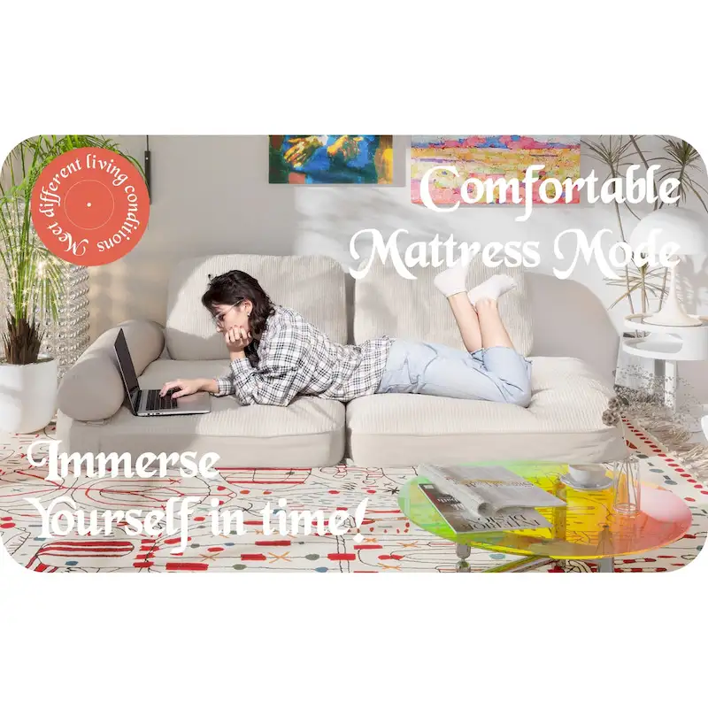 WOWMAX Convertible Love Seat Sofa Floor Bed Chair