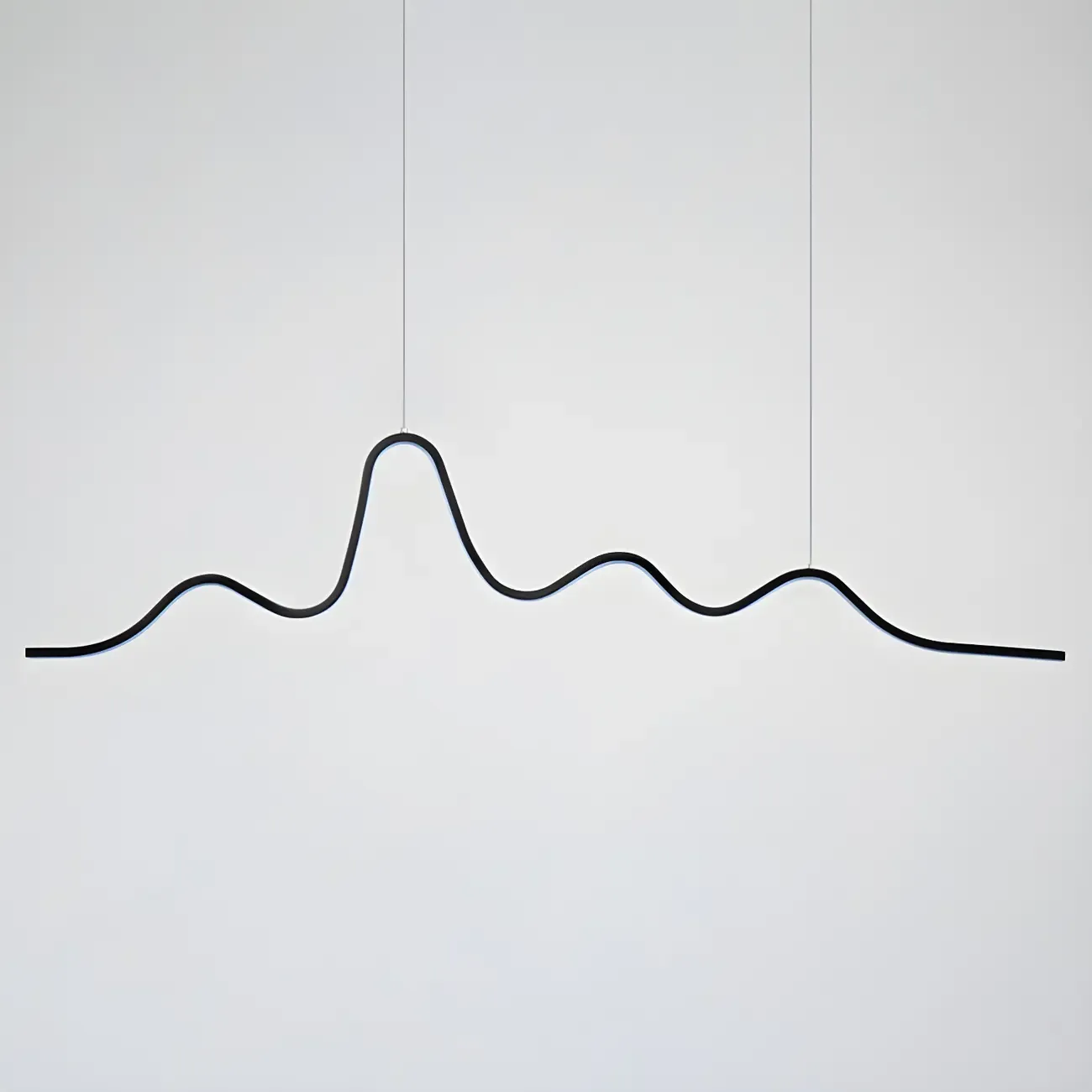 Artistic Black Linear Adjustable Island Pendant Light