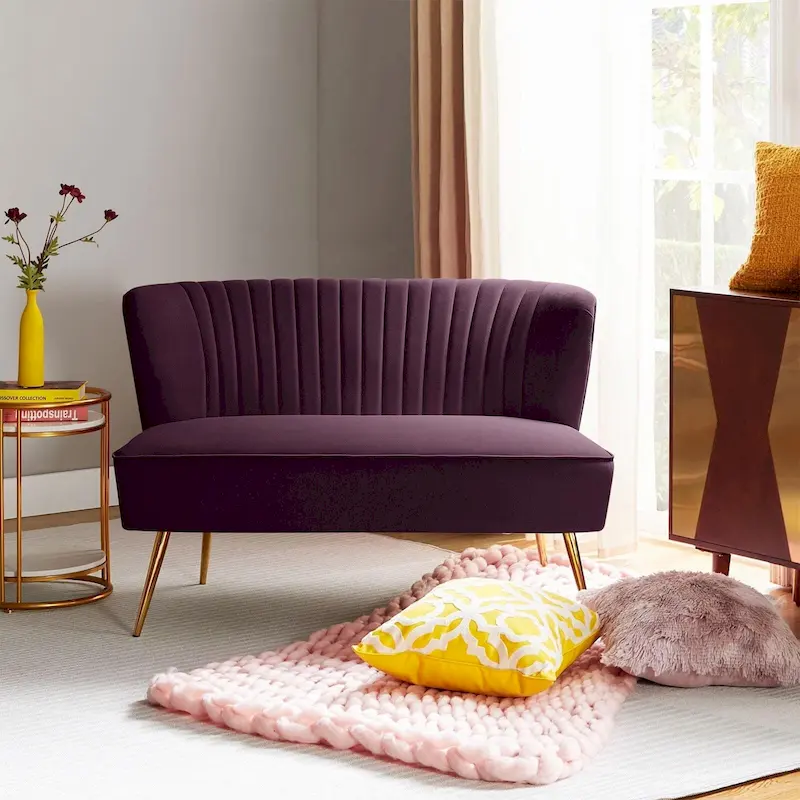 Delicia 3 Piece High-Quality Velvet Fabric Living Room Set with Sturdy Legs by HULALA HOME