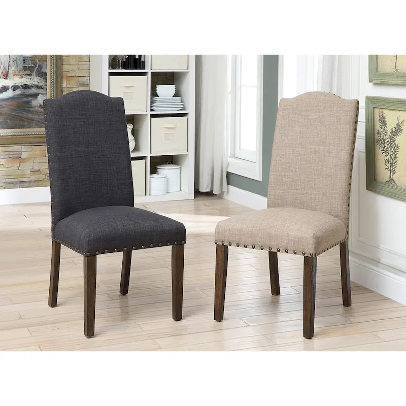 Kerg Rustic Flax Fabric Side Chairs (Set of 2)