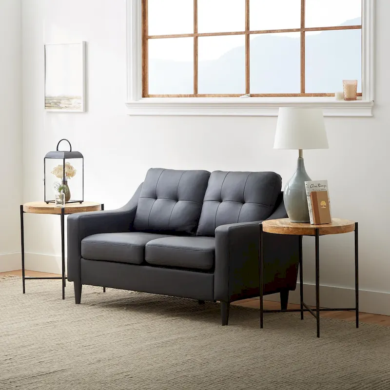 Brookside Ellen 54 Upholstered Scooped Arm Loveseat
