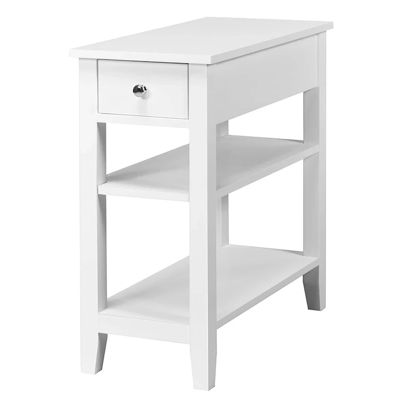 3-Tier End Table with 1 Drawer & 2 Shelves, 24