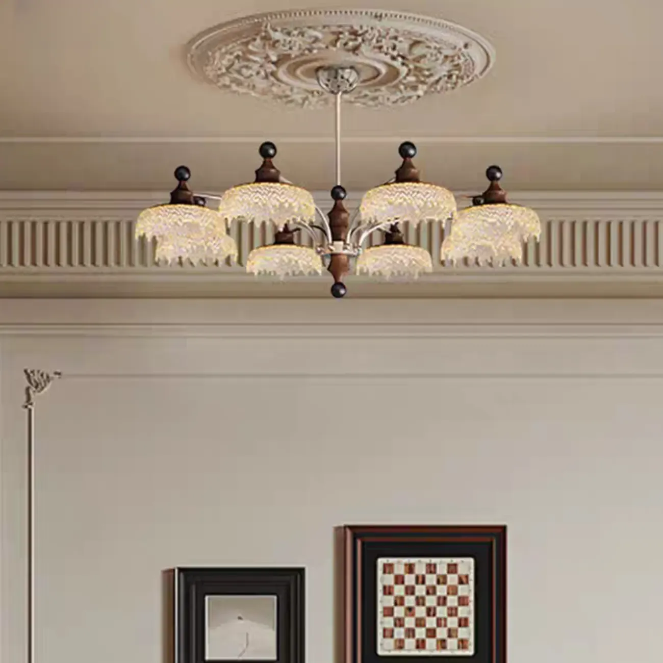 Black Crystal Wood Branch Modern Crystalline Chandelier