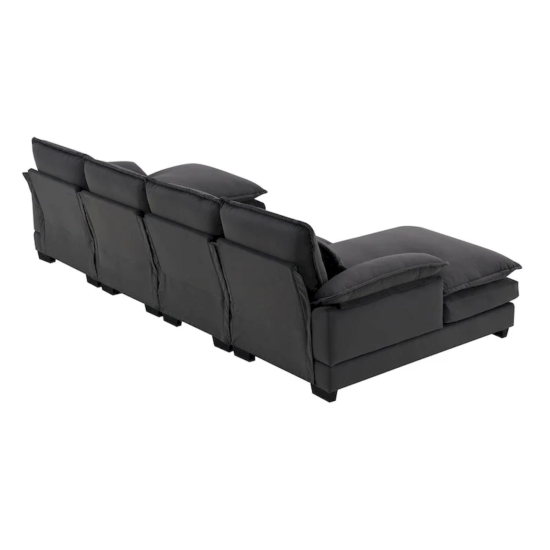 Modern Upholstered 6-Seat Modular U-Shaped Sleeper Sectional Sofa