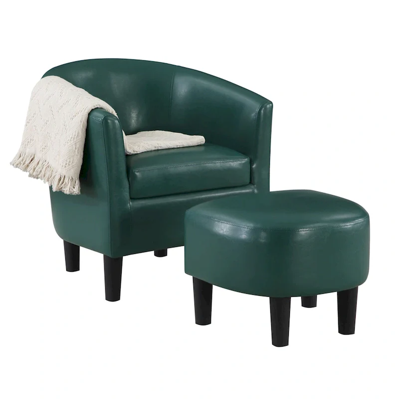 Convenience Concepts Take a Seat Churchill Accent Chair with Ottoman