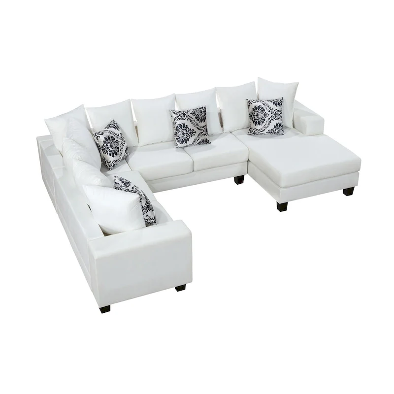 Merax Modern U Shape Sectional Sofa with Lots of Pillows Included