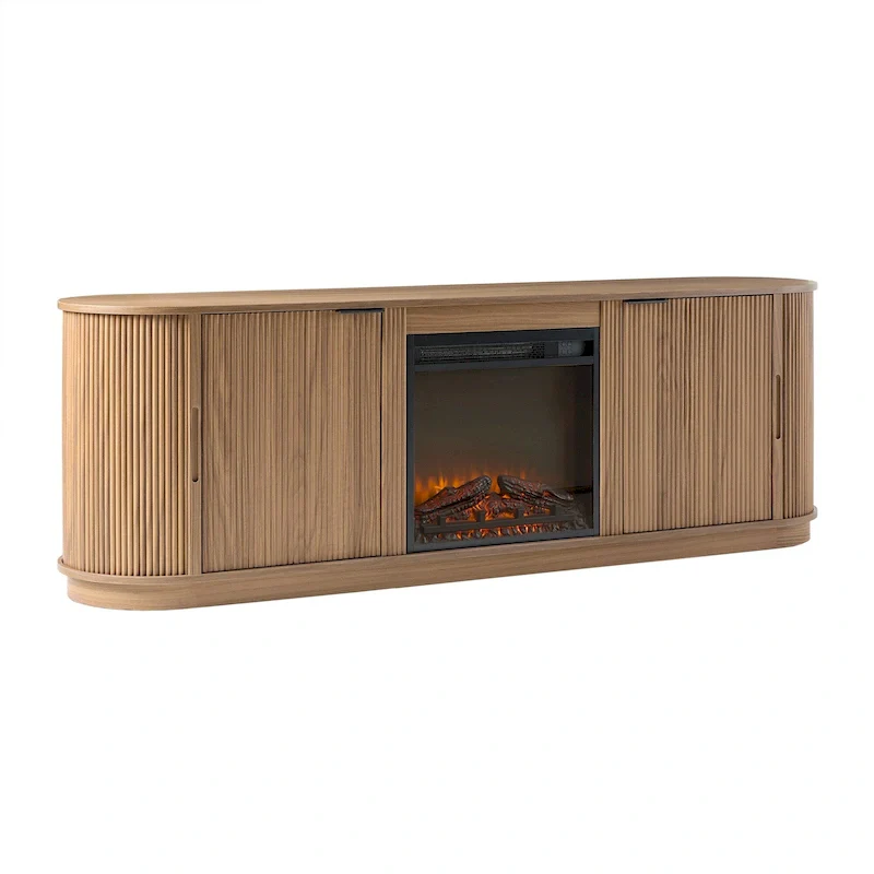 Middlebrook Designs Modern Reeded 70-inch Fireplace TV Stand