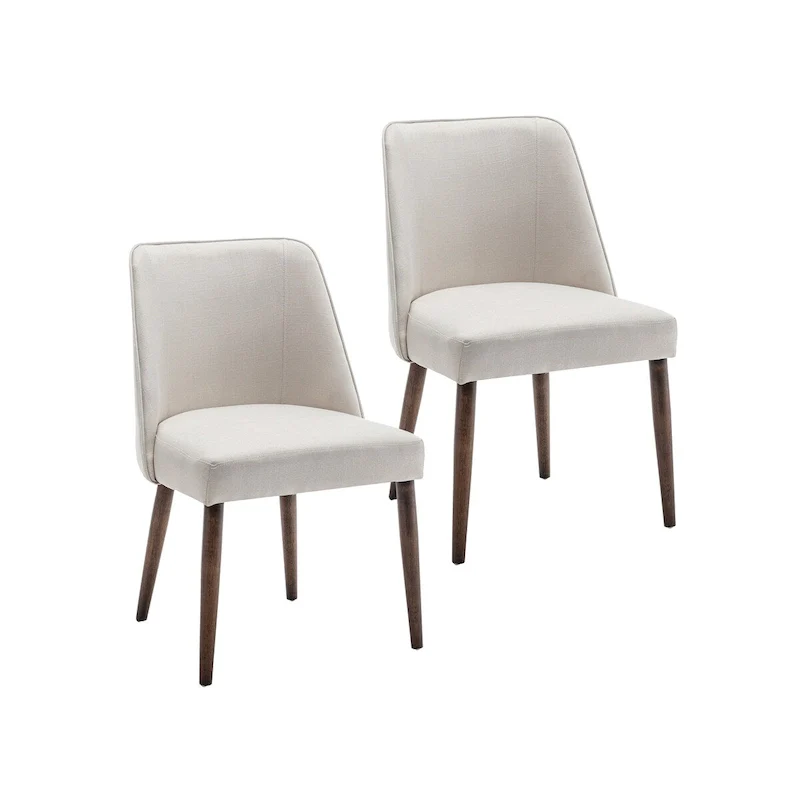 Nev Fabric Dining Chairs with Wooden Legs
