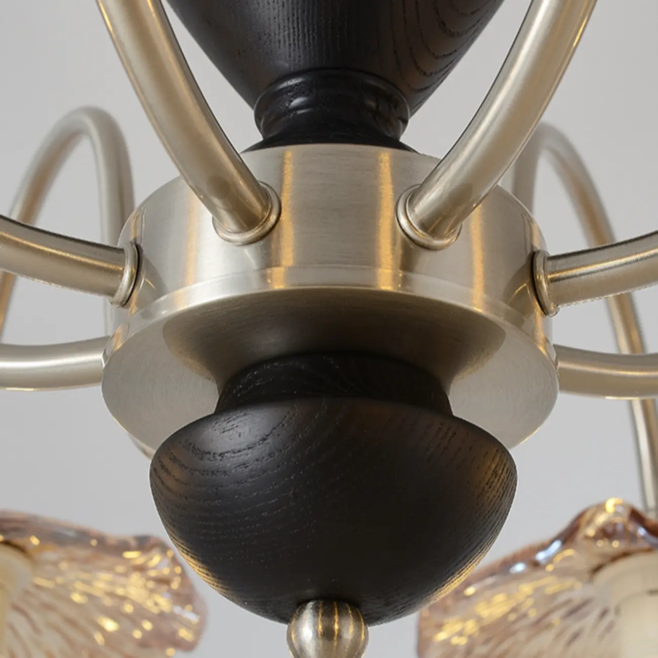 Retro Geometric 6/8 Lights Glass Chandelier in Chrome