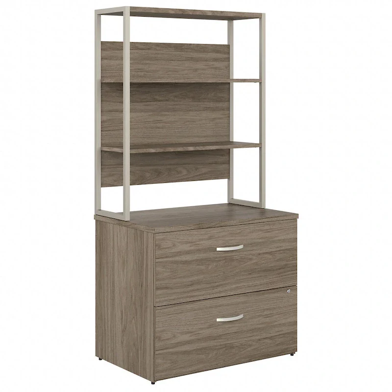 2-Drawer Lateral File Cabinet with Open Shelves