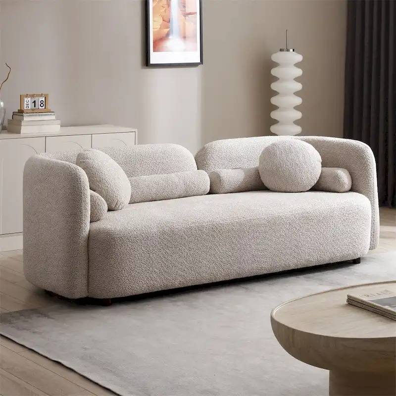 Modern 3 Seater Velvet Upholstered Comfy Couch with Legs
