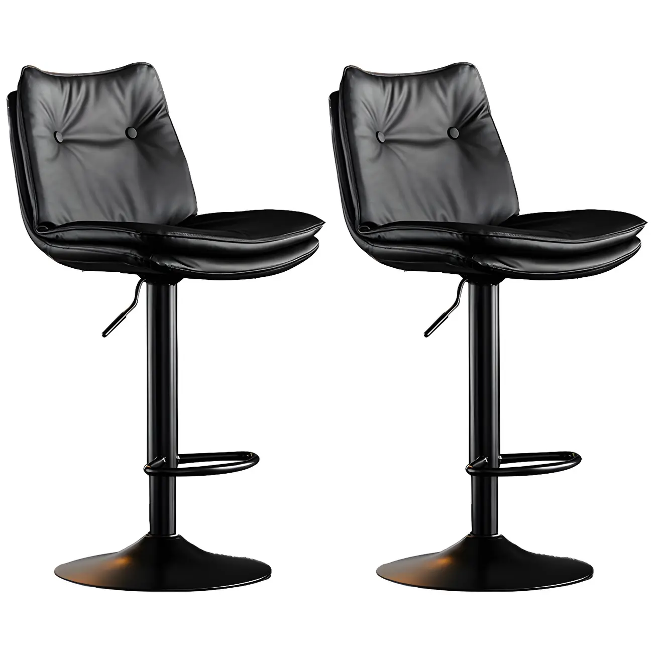 Modern Adjustable Leather Swivel Bar Stools