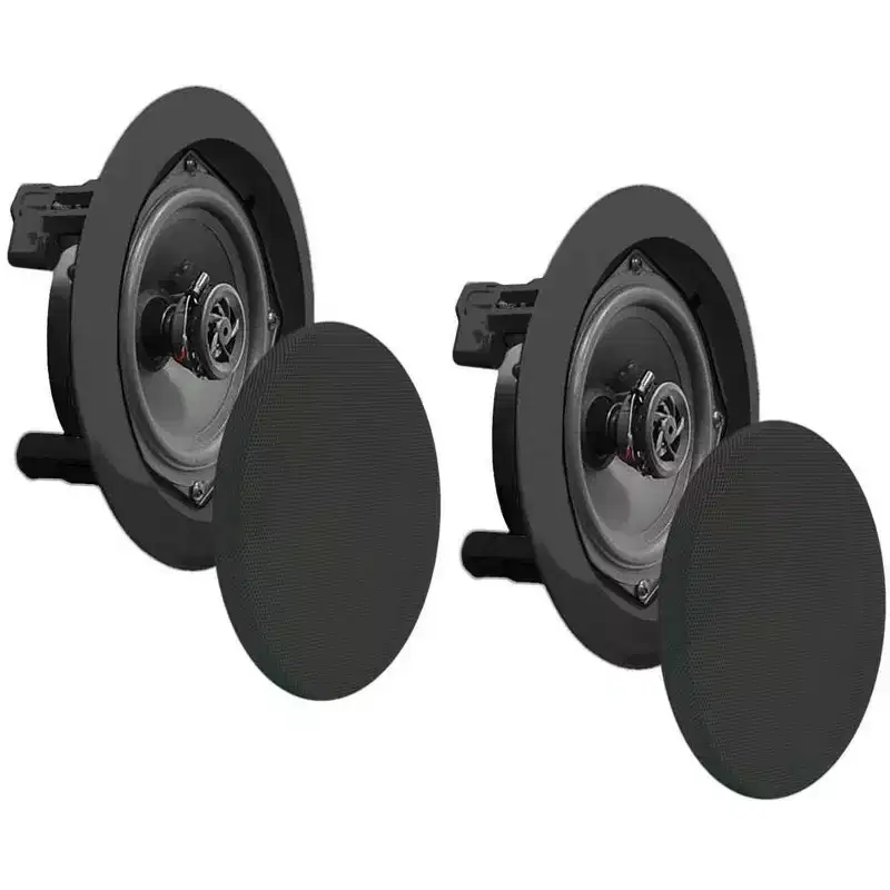 4) NEW Pyle PDIC81RDBK 250W 8 Inch Flush In-Wall In-Ceiling Black Speakers Four