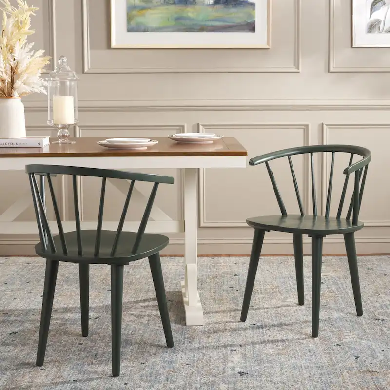 SAFAVIEH Home Blanchard 18-inch Curved Spindle Side Chair [SET of 2] - 21W x 21D x 30H