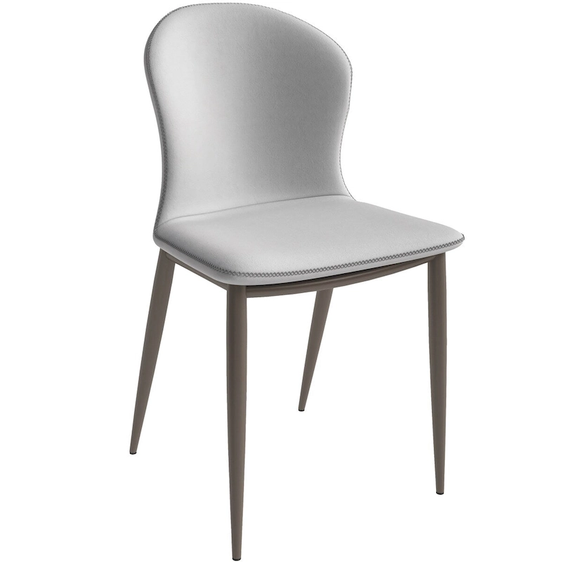 Mosaic Modern Upholstered Fabric Dining Chair with Metal Legs by LeisureMod