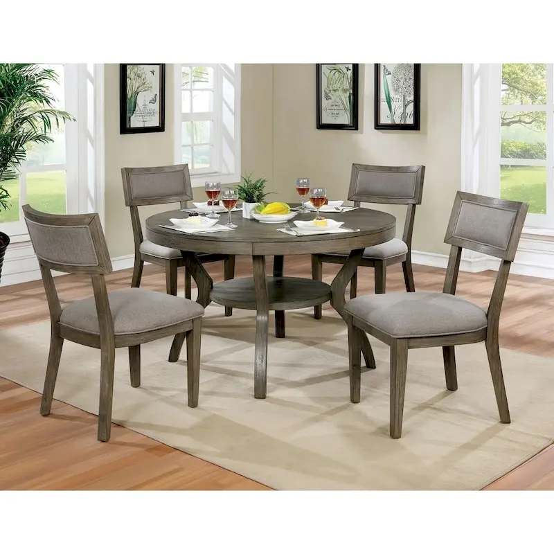 Melody Fields Rustic 48-inch Grey Wood Round Dining Table