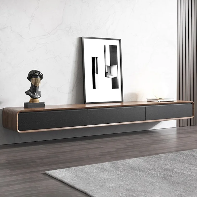 Wall-Mounted Floating TV Stand with Flip-Down Doors and Storage
