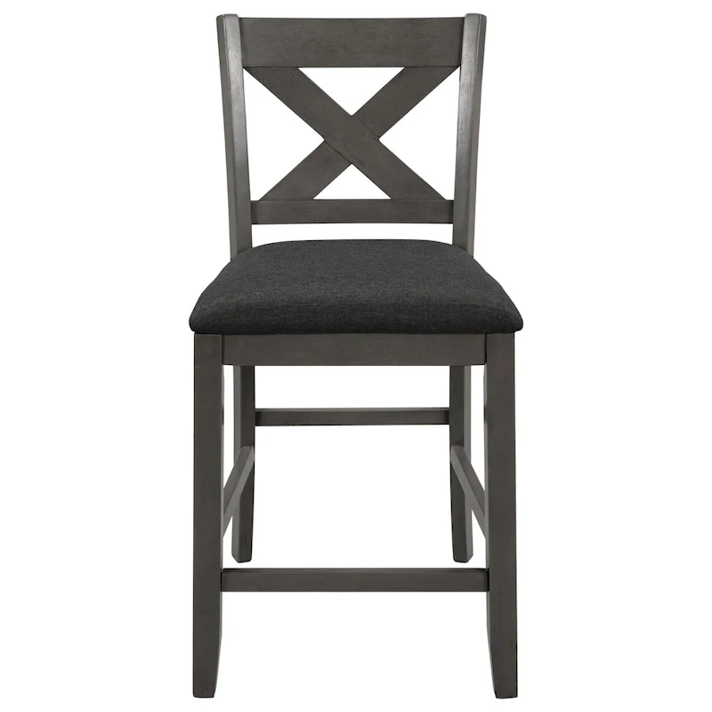 5-Piece Rustic Dining Set with Wooden Bar Table & 4 Chairs